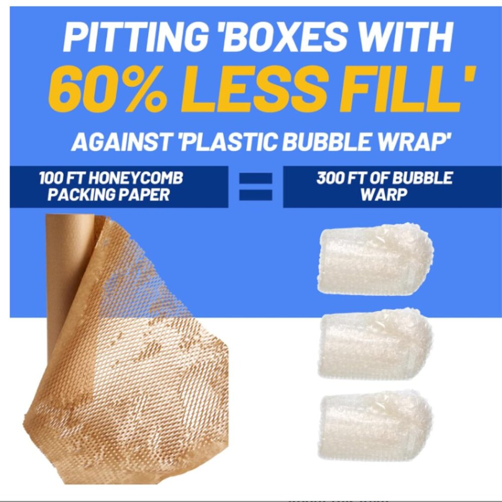 Honeycomb Packing Paper 12"X230' Eco Friendly Packing Paper for Moving - Picture 4 of 14